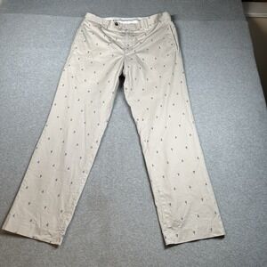Ralph Lauren Embroidered Anchor Chino Pants Mens 33Wx30L Fits 33x29 Khaki‎